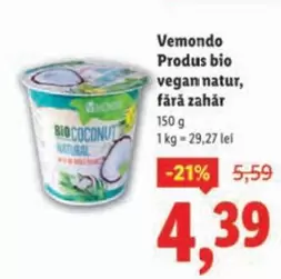 Produs bio vegan natur, fără zahăr