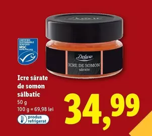 Icre sărate de somon sălbatic