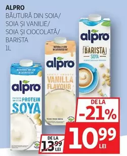 Alpro - SOIA ȘI VANILIE/ SOIA ȘI CIOCOLATĂ/ BARISTA