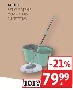 Actuel - SET CURĂȚENIE MOP ROTATIV CU REZERVĂ
