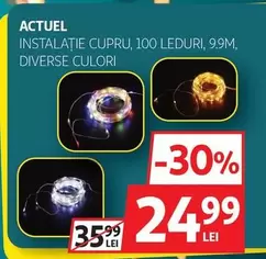 Actuel - INSTALAŢIE CUPRU, 100 LEDURI, 9.9M, DIVERSE CULORI