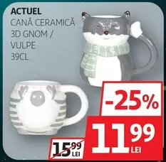 Actuel - CANĂ CERAMICĂ 3D GNOM / VULPE