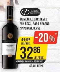 VIN ROȘU, RARĂ NEAGRĂ, SAPERAVI, 0.75L