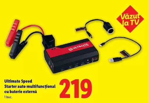 Starter auto multifuncţional cu baterie externă