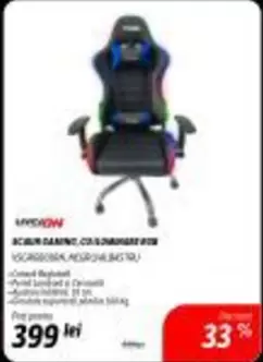 SCAUN GAMING CU LUMINI RGB VSCRGB006AK/ADRGB006TRU