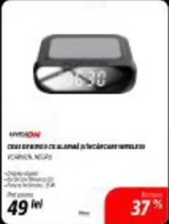 Ceas de birou cu alarmă și încărcare wireless, KC-WSRCK-N0GPS