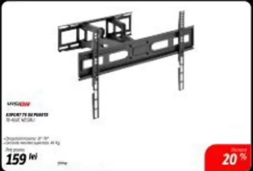 SUPORT TV DE PERETE 19-40", NEGRU