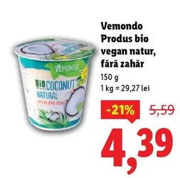 Produs bio vegan natur, fără zahăr
