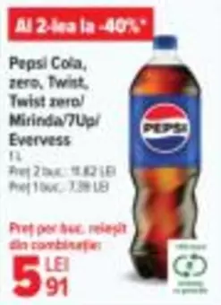 Pepsi - Cola, zero, Twist, Twist zero/ Mirinda/7Up/ Evervess