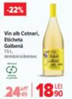Alb - Vin alb Cotnari, Eticheta Galbenă