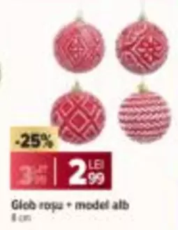 Alb - Glob rosu + model alb