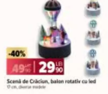 Scena de Crăciun, balen rotativ cu led