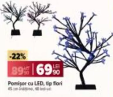 Pomisor cu LED, tip flori