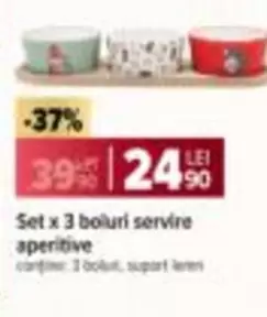 Set x 3 boluri servire aperitive