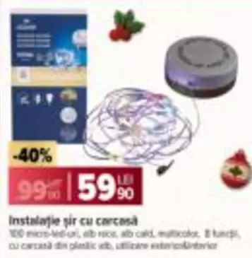 Alb - Instalație șir cu carcasa