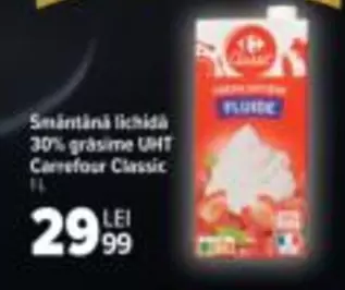 Smântână lichidă 30% grăsime UHT