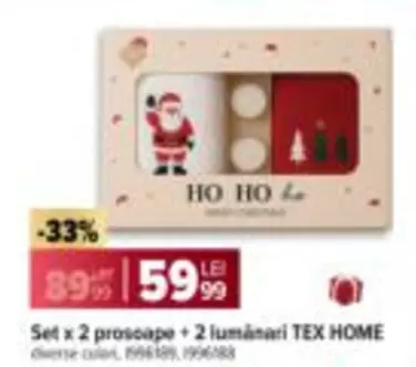 Set x 2 prosoape + 2 lumanari