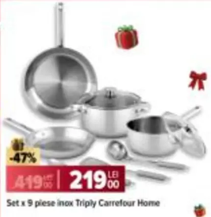 Set x 9 piese inox Triply