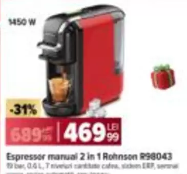Espressor manual 2 in 1 R98043