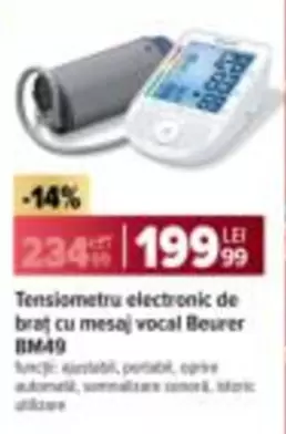 Tensiometru electronic de brat cu mesaj vocal BM49
