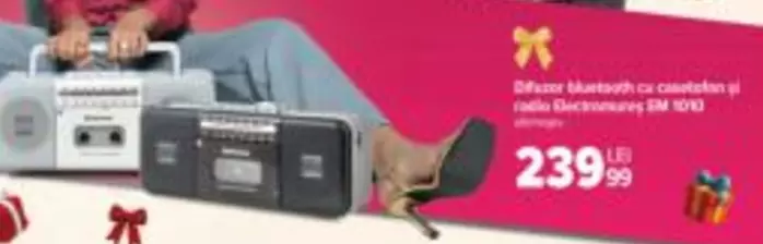Difuzor Bluetooth cu casetofon și radio Electronics SM 1010