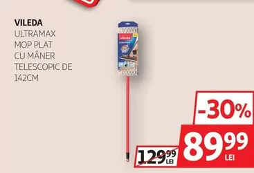 ULTRAMAX MOP PLAT CU MÂNER TELESCOPIC DE 142CM