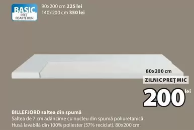 BILLEFJORD saltea din spumă