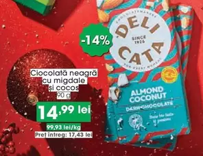 Ciocolată neagră cu migdale si cocos