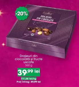 Drajeuri din ciocolată şi fructe uscate