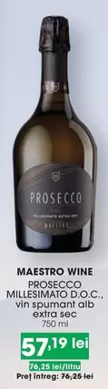 Alb - PROSECCO MILLESIMATO D.O.C.. vin spumant alb extra sec