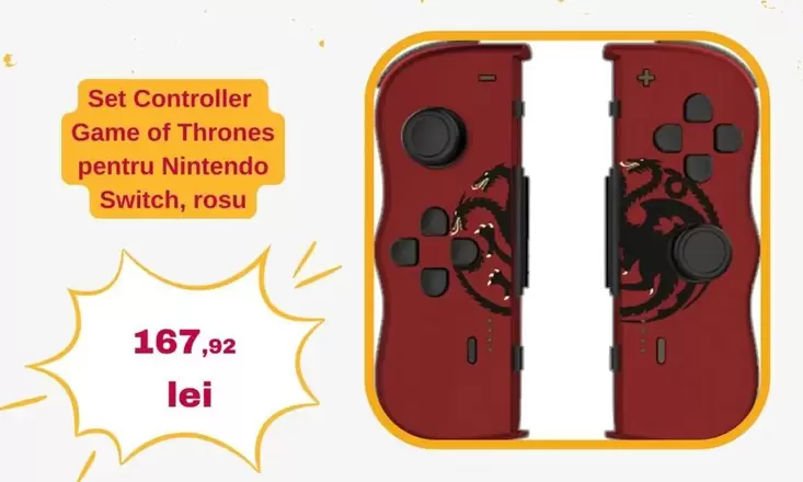 Game - Set Controller of Thrones pentru Nintendo Switch, rosu
