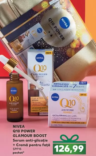 Q10 POWER GLAMOUR BOOST Serum anti-glicație + Cremă pentru faţă SPF15
