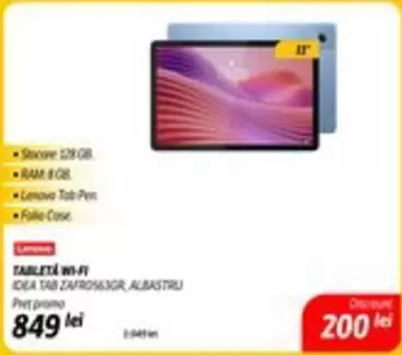 Lenovo - TABLETA WI-FI IDEA TAB ZAFROS63GR, ALBASTRU