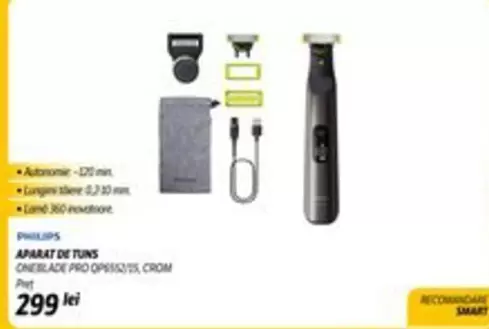 Philips - APARAT DE TUNS ONEBLADE PRO QP6551/15, CROM