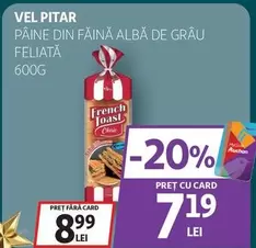 PÂINE DIN FĂINĂ ALBĂ DE GRÂU FELIATĂ