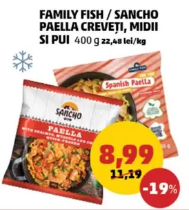 PAELLA CREVEȚI, MIDII SI PUI