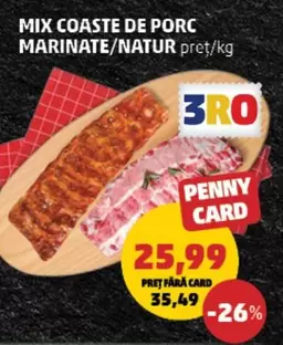 MIX COASTE DE PORC MARINATE/NATUR