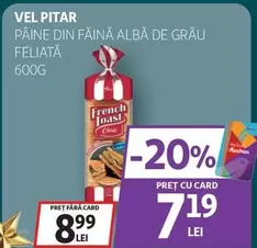 Auchan - PÂINE DIN FĂINĂ ALBĂ DE GRÂU FELIATĂ