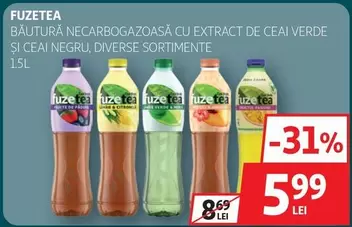 BAUTURĂ NECARBOGAZOASĂ CU EXTRACT DE CEAI VERDE ȘI CEAI NEGRU, DIVERSE SORTIMENTE