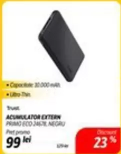 ACUMULATOR EXTERN PRIMO ECO 2457K NEGRU