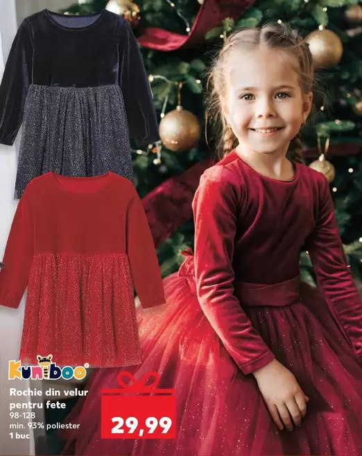 Rochie din velur pentru fete