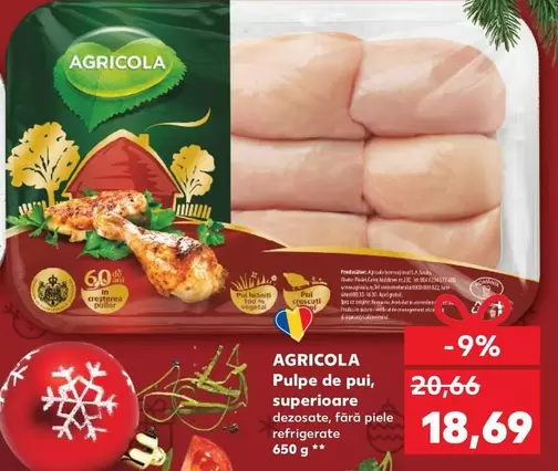 Pulpe de pui, superioare dezosate, fără piele