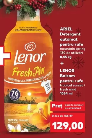 Ariel - Detergent automat pentru rufe + Balsam pentru rufe