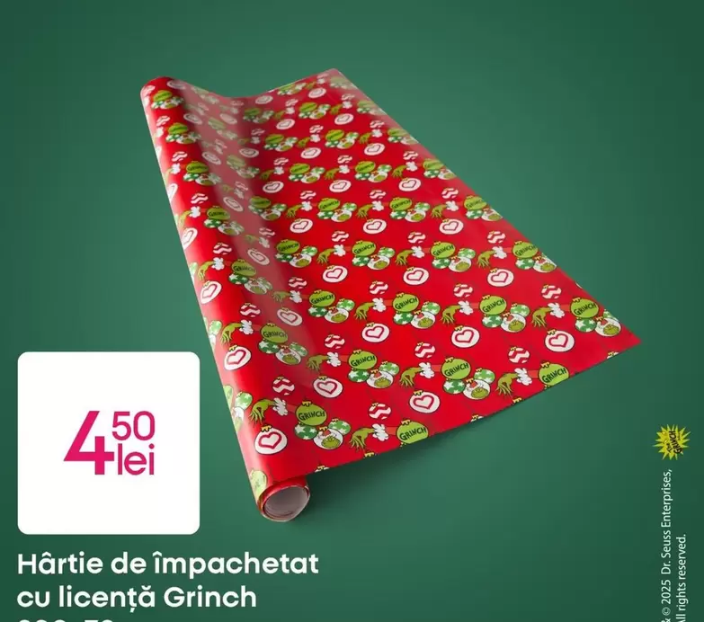 Hârtie de împachetat cu licență Grinch
