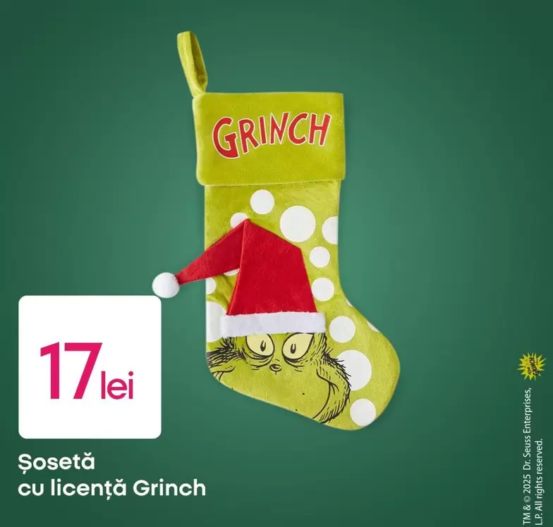 Şosetă cu licenţă Grinch