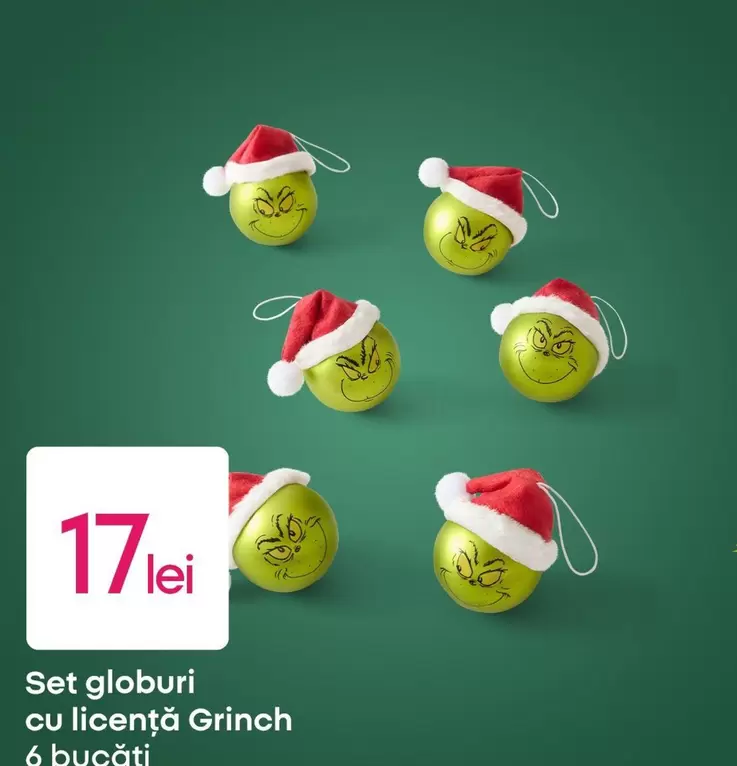 Set globuri cu licență Grinch