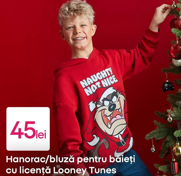 Hanorac/bluză pentru băieți cu licență Looney Tunes