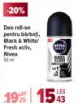 Deo roll-on pentru bărbați, Black & White/ Fresh actix