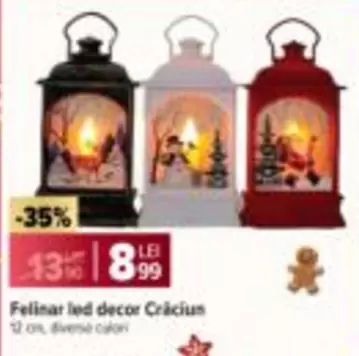Felinar led decor Crăciun
