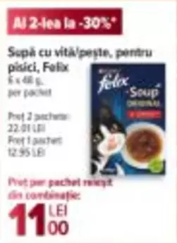 Supă cu vită/pește, pentru pisici